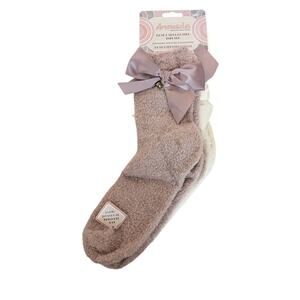 MinxNY Aromasoles Rose & Shea Butter Infused Cozy Socks 2 Pack NWT Gift for Her